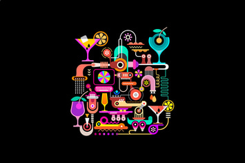 Cocktail Machine vector illustration