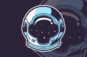 Astronaut Helmet Graphic Isolated
