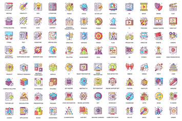Business Flat Line Icons Pack