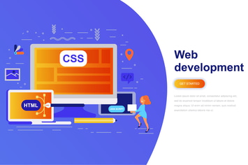 Web Development Modern Flat Concept