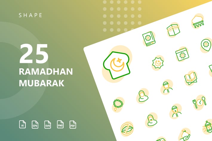 Ramadhan Mubarak Shape Icons