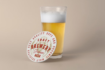 Beer Glass Coaster Mockup