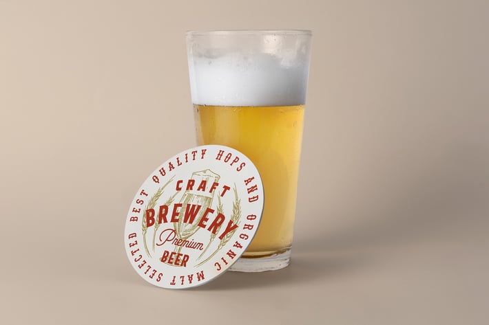 Beer Glass Coaster Mockup