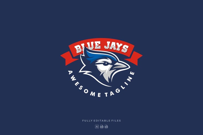 Blue Jay Sports and E-sports Style Logo Template