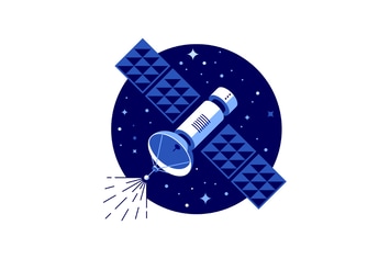 Blue satellite vector illustration