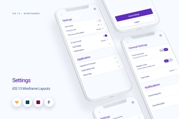 Settings - iOS 13 Wireframe Kit
