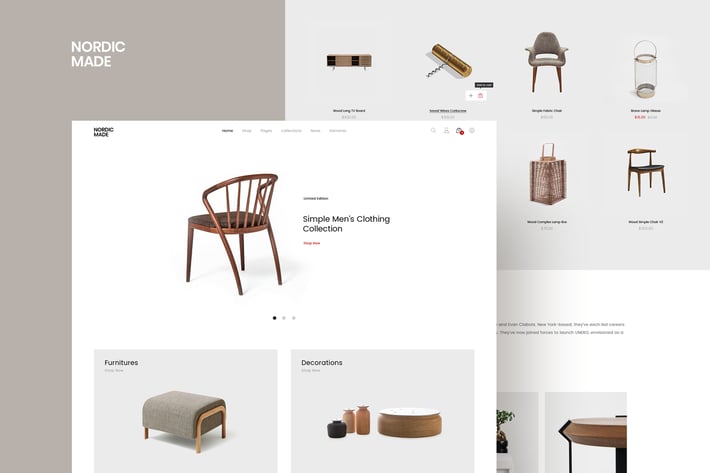 NordicMade - Minimalist Furniture PSD Template