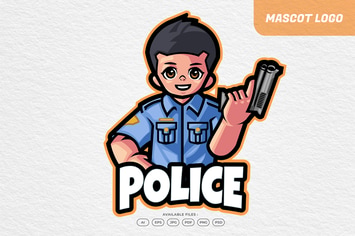Police Officer Kid Logo