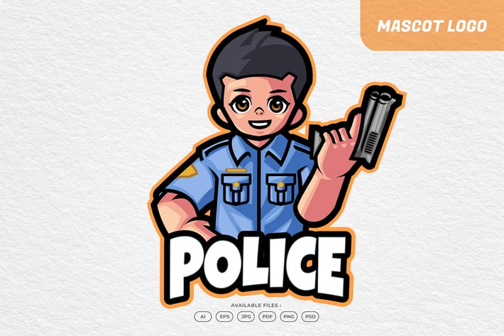 Police Officer Kid Logo