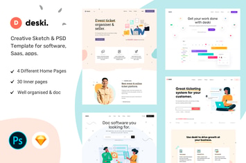 Deski - Creative Saas Sketch & PSD Template