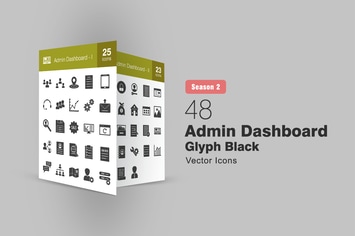 48 Admin Dashboard Glyph Icons Season II