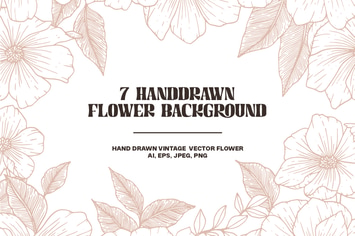 7 Handdrawn Flower Background