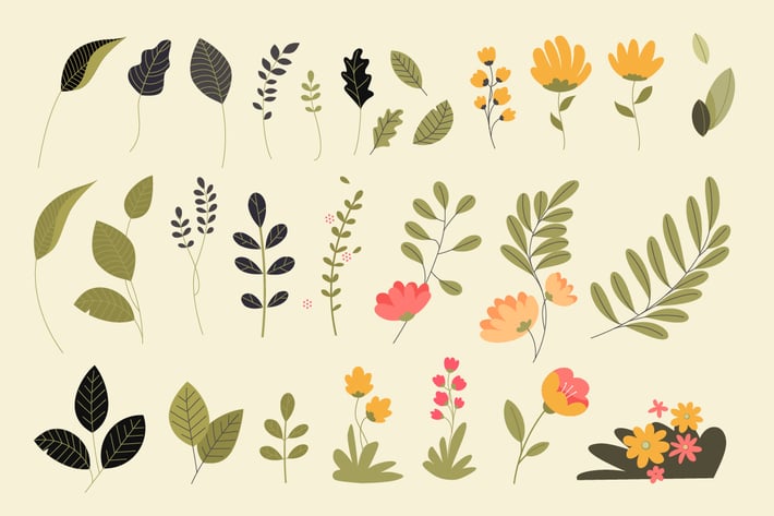 Set of isolated nature elements