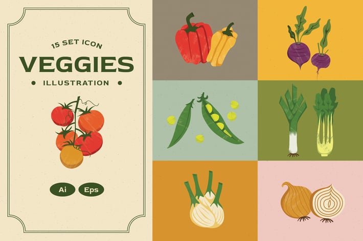 Vegetables Illustration Set