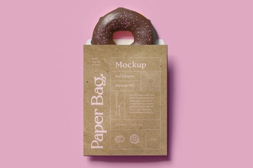 Bag And Donut Mockup