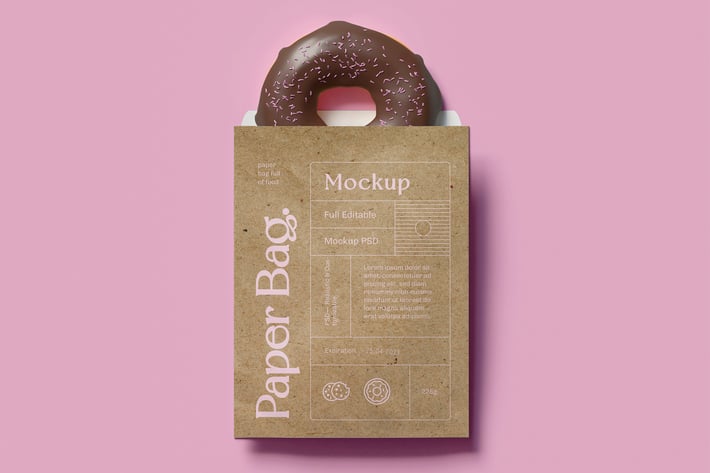 Bag And Donut Mockup