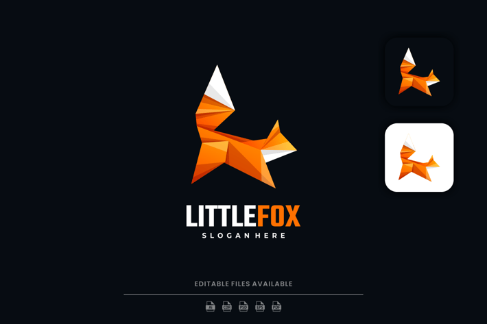 Little Fox Low Poly Logo