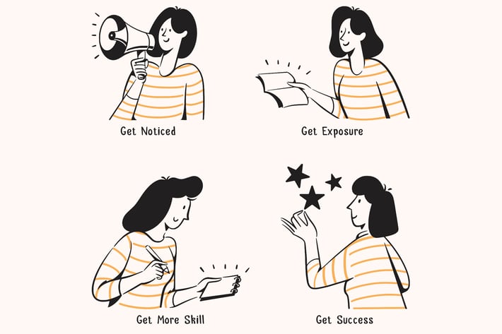 People Steps To Become A Top Seller Illustration