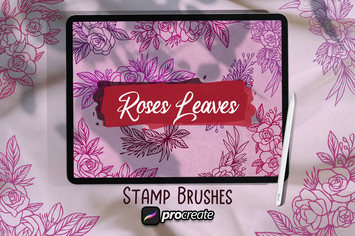 Roses Leaves Brush Stamp Procreate