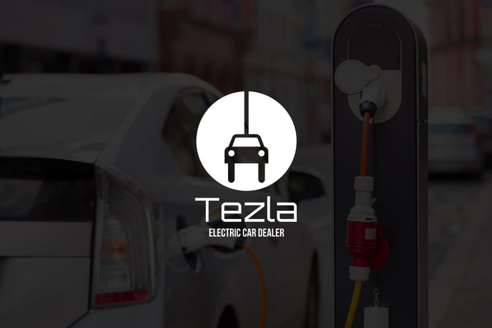 Tezla : Negative Space Green Energy Logo