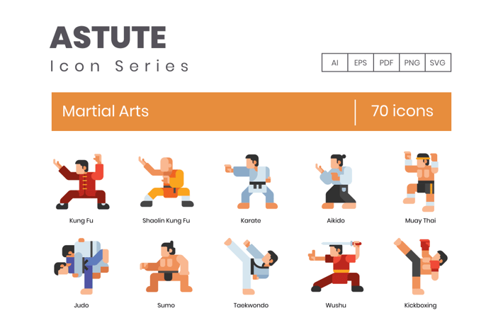 70 Martial Arts Icons