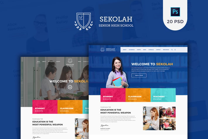 Sekolah - School PSD Template