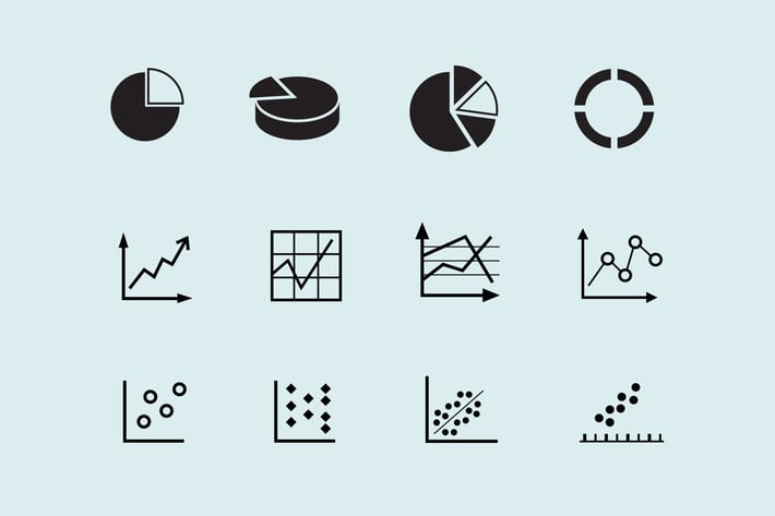 12 Graph and Chart Icons