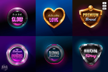 Realistic Vector Badges Collection Vol 2