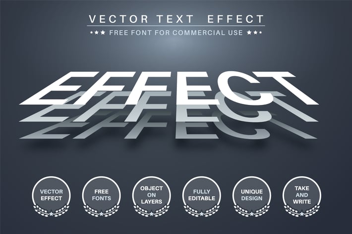 Three layer - editable text effect, font style