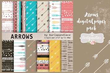 Arrows digital paper pack natural