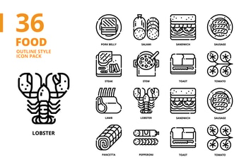 Food Outline Style Icon Pack
