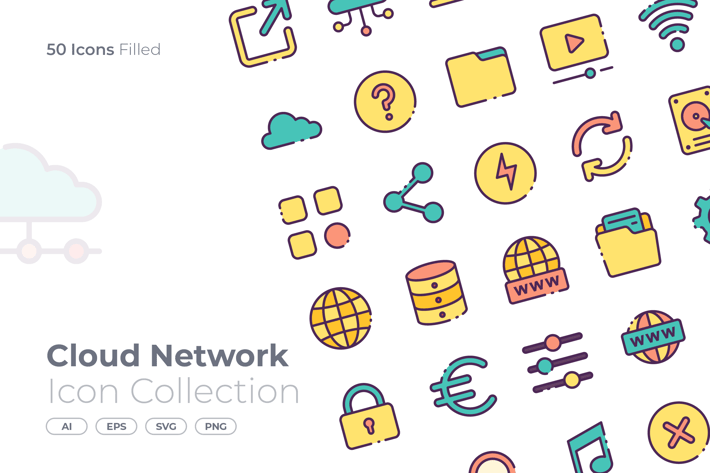Cloud Network Filled Icon