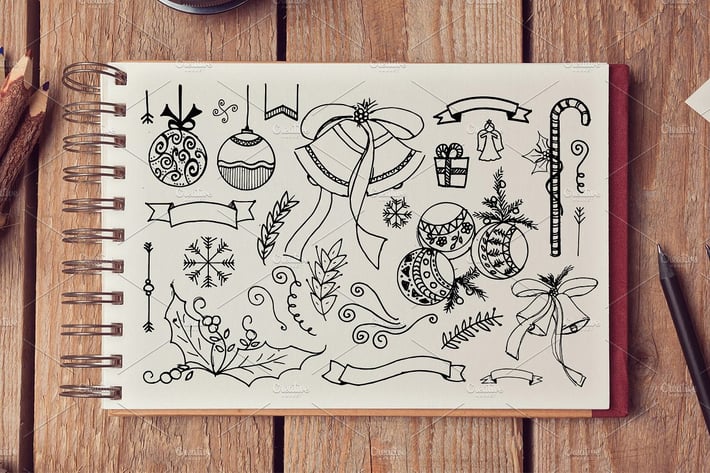 Hand Drawn Xmas Elements Vol.2