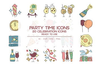 Party Time Icons Set