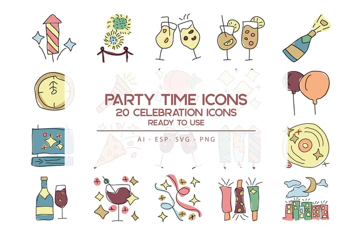 Party Time Icons Set
