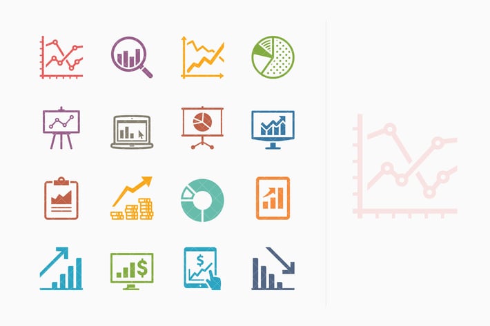 Business Graphs & Charts Icons - Colored Series