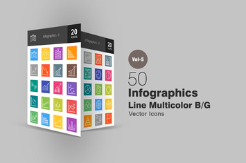 40 Infographics Line Multicolor Icons