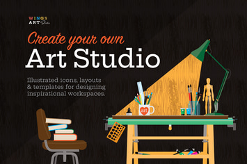 Art Studio Illustrated Objects and Icons