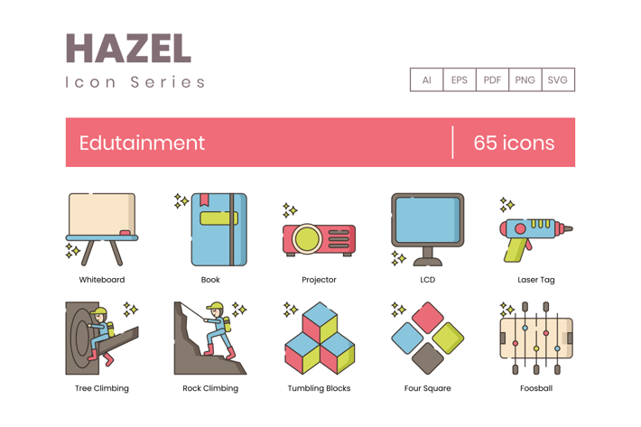 65 Edutainment Line Icons
