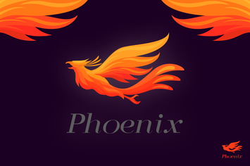 Dynamic Flying Vivid Phoenix Logo