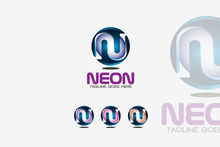 Neon Letter N 3D Logo