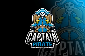 Captain Pirate Esport Logo Template