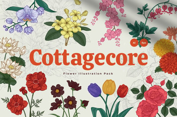 Cottagecore Flower Illustration