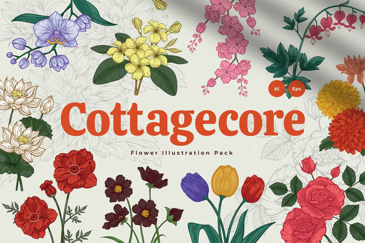 Cottagecore Flower Illustration