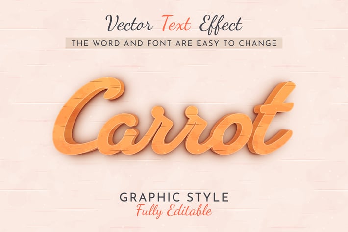 3D Carrot Editable Text Effect, Graphic Style