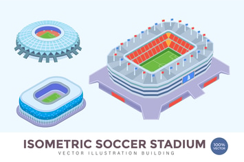 Isometric Soccer Stadium Vector Building