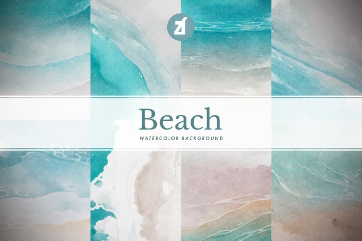 8 Beach watercolor background