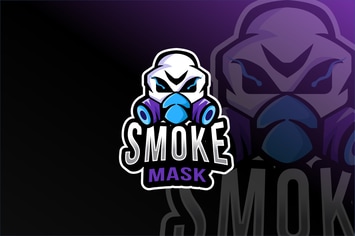 Smoke Mask Esport Logo Template