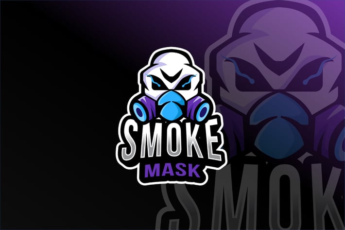 Smoke Mask Esport Logo Template