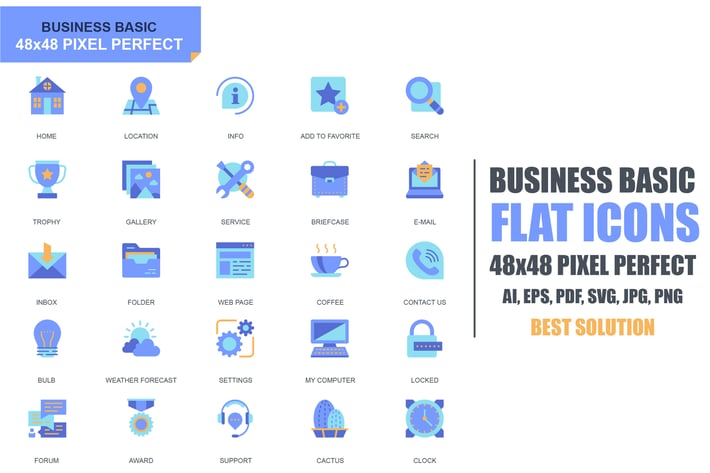 Simple Set Basic Flat Icons